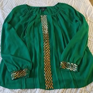 👑Alfani Beautiful Green💎 Diamond  Dress shirt